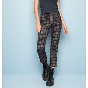 Brandy Melville blue and brown Tilden plaid pants